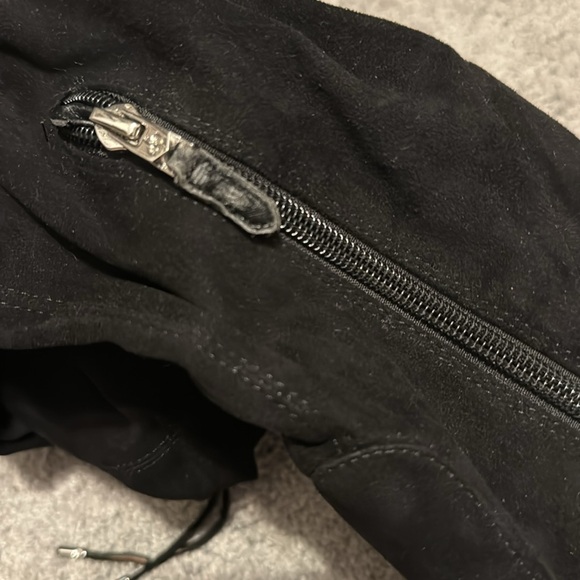 Sam Edelman Kent Faux Suede Thigh High Black Heeled Boots 7 - Picture 6 of 6